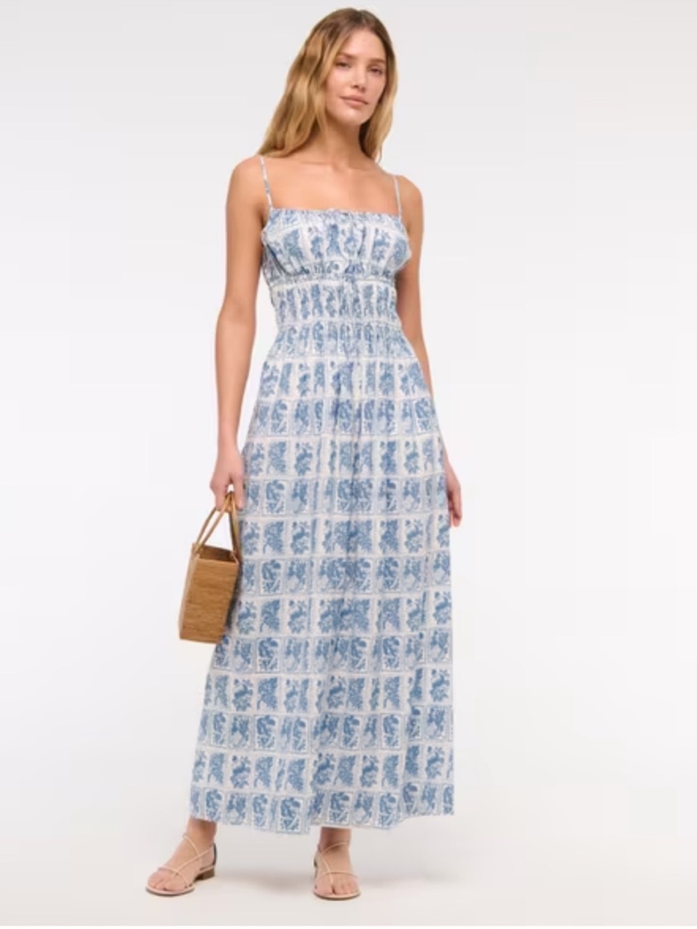 Abercrombie & Fitch Blue and White Maxi Dress